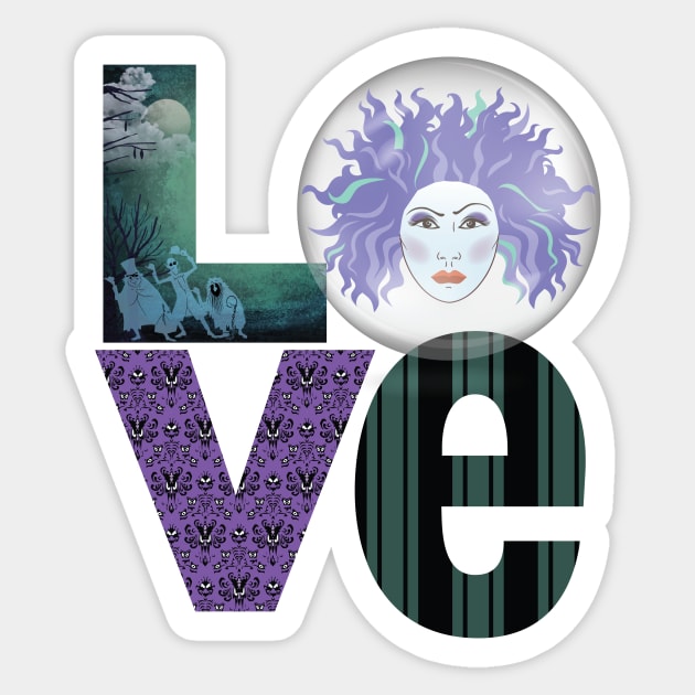 Grim Grinning LOVE Sticker by 5571 designs